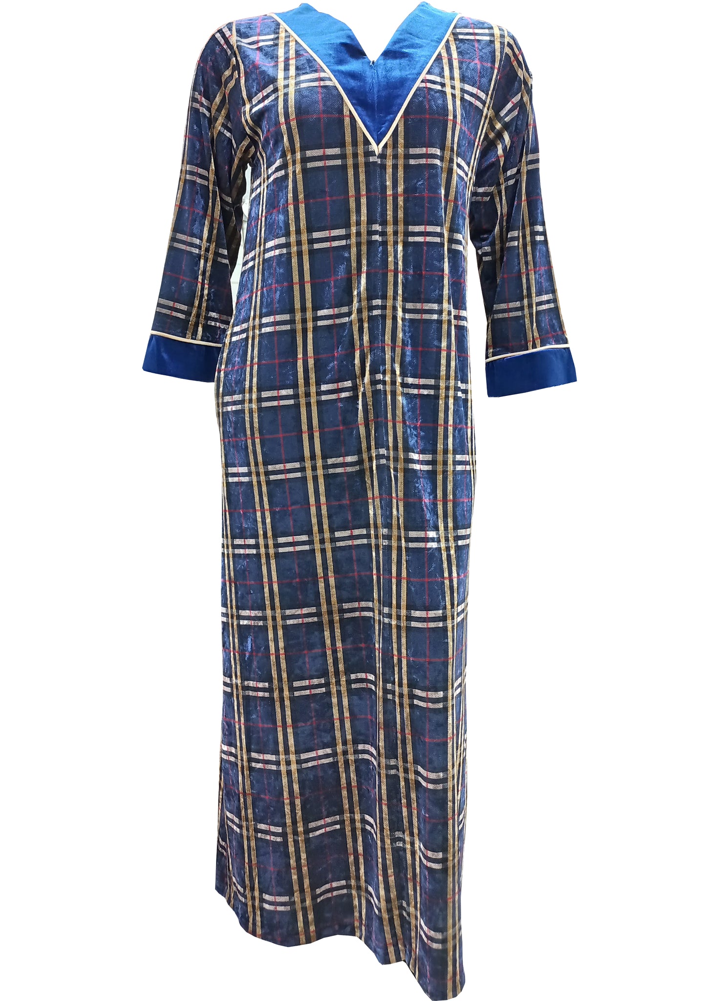 Women's long-sleeved velvet dress with a long zipper 4452