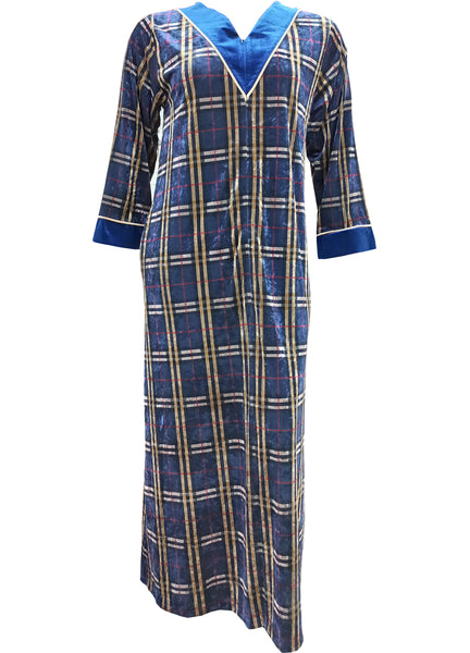 Women's long-sleeved velvet dress with a long zipper 4452