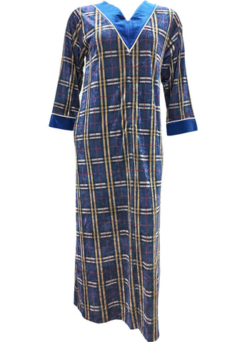 Women's long-sleeved velvet dress with a long zipper 4452