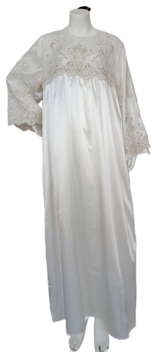 IVORY GOLD Long dress with embroidered satin bodice 60006-LS7