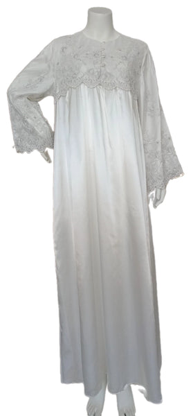 IVORY GRAY Long dress with embroidered satin bodice 60006-LS7
