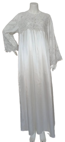 IVORY GRAY Long dress with embroidered satin bodice 60006-LS7