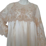 BEIGE Long dress with embroidered satin bodice 60006-LS7