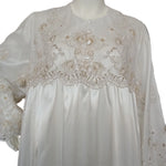IVORY GOLD Long dress with embroidered satin bodice 60006-LS7