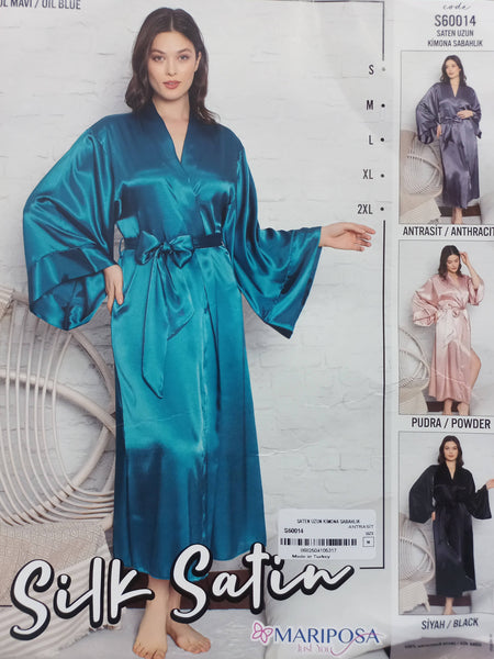 MARIPOSA LONG SATIN ROBE 60014