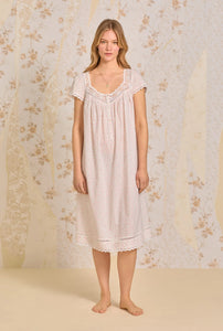 Apricot Floral Waltz Cotton Woven Nightgown E60028-163