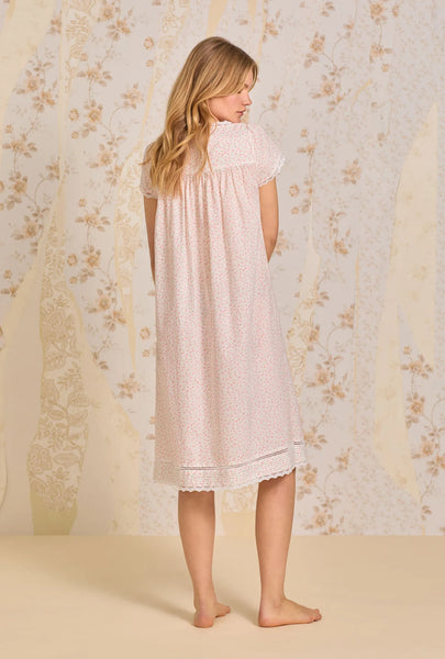 Apricot Floral Waltz Cotton Woven Nightgown E60028-163