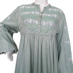 Dark green soft cotton lace dress 60051-L
