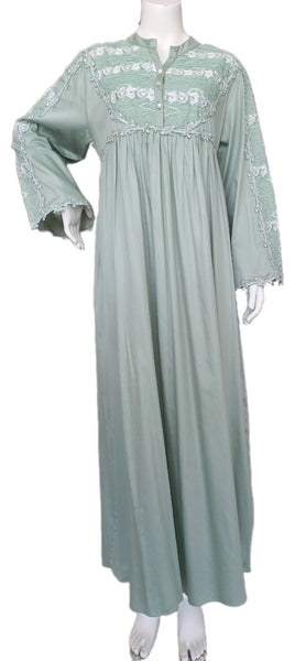 Dark green soft cotton lace dress 60051-L