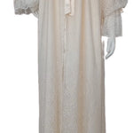 Beige double reception piece containing an inner piece of soft silk, and an outer piece of perforated chiffon. 60126-L