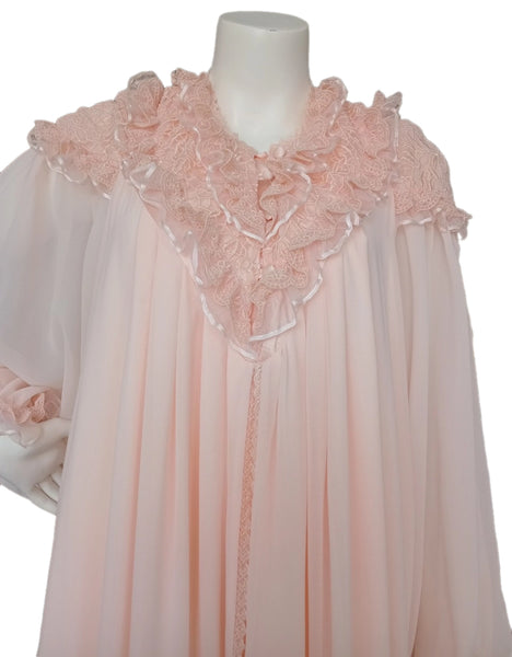 Peach colored double reception piece with a soft silk inner layer 60134-LCS