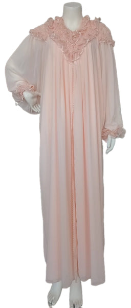 Peach colored double reception piece with a soft silk inner layer 60134-LCS