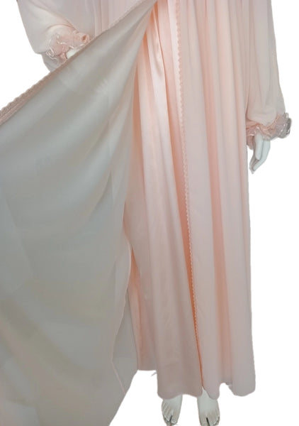 Peach colored double reception piece with a soft silk inner layer 60134-LCS