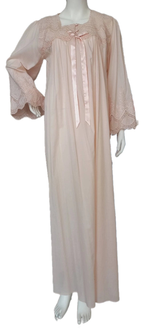 A cool cotton color peach reception piece, featuring embroidery on the sleeves,  60154-L1