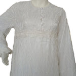 Ivory double reception piece containing an inner piece of soft silk, and an outer piece of perforated chiffon 60176-L