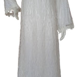Ivory double reception piece containing an inner piece of soft silk, and an outer piece of perforated chiffon 60176-L