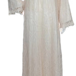 Beige double reception piece containing an inner piece of soft silk, and an outer piece of perforated chiffon 60176-L