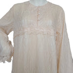 Beige double reception piece containing an inner piece of soft silk, and an outer piece of perforated chiffon 60176-L