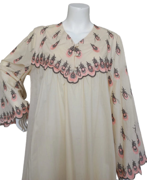 BEIGE soft cotton lace dress 60181-L