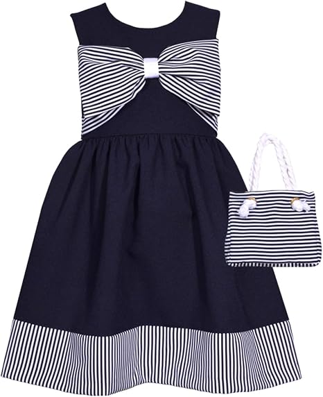 Bonnie Jean Girl's Nautical Sailor Outfit Dress - for Baby, Infant, Toddler, Little and Big Girls 13256