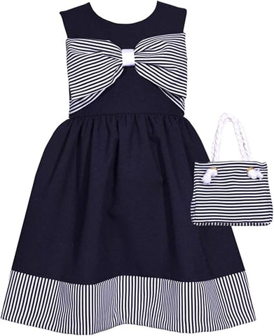 Bonnie Jean Girl's Nautical Sailor Outfit Dress - for Baby, Infant, Toddler, Little and Big Girls 13256