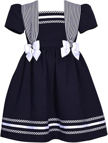 Bonnie Jean Girl's Nautical Sailor Outfit Dress - for Baby, Infant, Toddler, Little and Big Girls 13272
