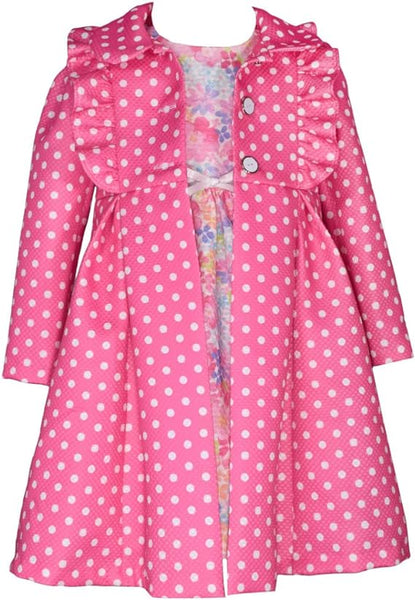 Copy of Bonnie Jean Girl's Spring Easter Dress and Coat Set for Baby, Toddler and Little Girls, Pink Dot