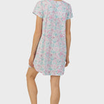 AQUA AND PINK FLORAL CAP SLEEVE NIGHTSHIRT A30009-192