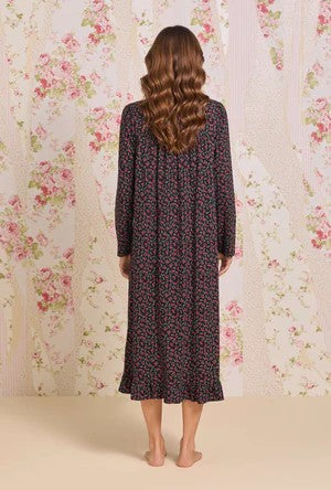 Bordeaux Bloom Cotton Knit Long Sleeve Ballet Nightgown 60112-159