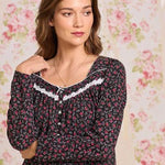 Bordeaux Bloom Cotton Knit Long Sleeve Ballet Nightgown 60112-045