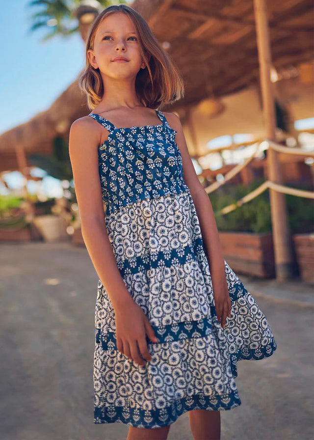 Mayoral - Blue And White Sun Dress, 6926-25