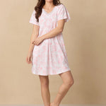 Coral Toile Flutter Sleeve Short Cotton Knit Nightgown 22672-817