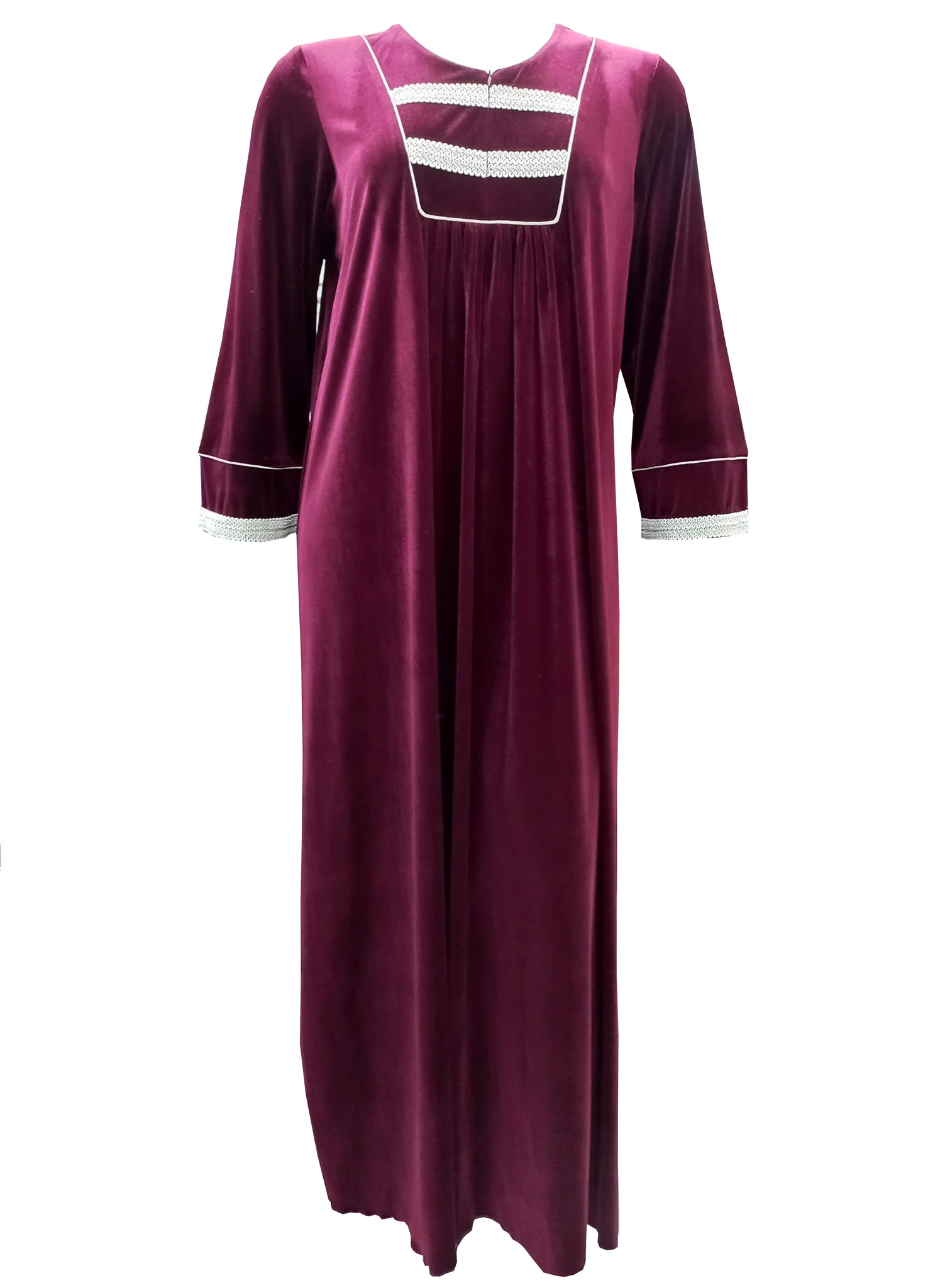 Women's long-sleeved velvet dress with a long zipper 22115 MISTY