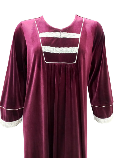 Women's long-sleeved velvet dress with a long zipper 22115 MISTY