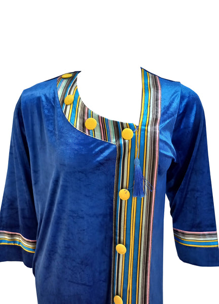 Women's velvet half-zipper dress with long sleeves 4511