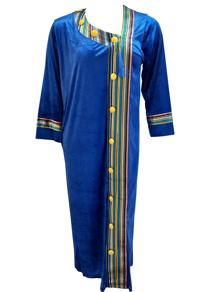 Women's velvet half-zipper dress with long sleeves 4511