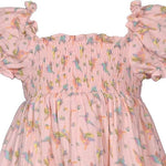 Peach Hummingbird Smocked DressS2-13743