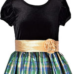 VELVET GREEN PLAID" Taffeta Holiday Dress10632