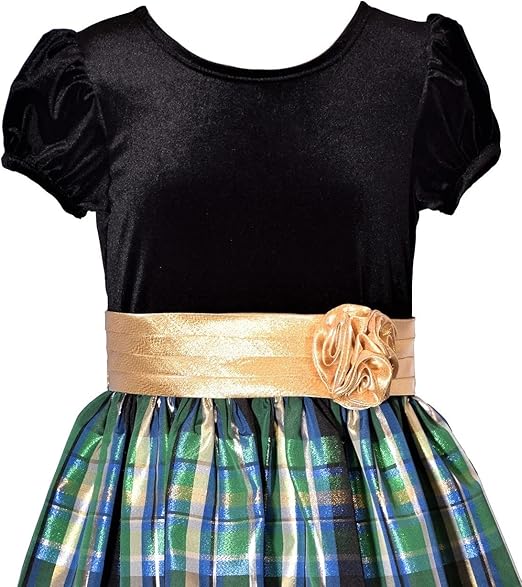 VELVET GREEN PLAID" Taffeta Holiday Dress10632