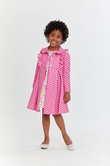 Bonnie Jean Girl's Spring Easter Dress and Coat Set for Baby, Toddler and Little Girls, Pink Dot