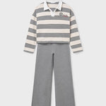 Girl Pants and Striped Polo Shirt Set Ref.  25-7584-20
