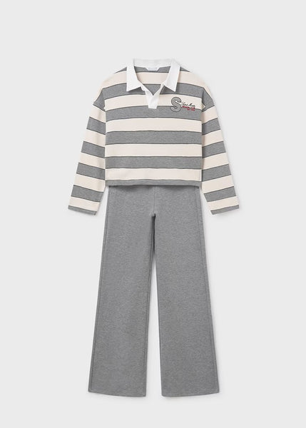 Girl Pants and Striped Polo Shirt Set Ref.  25-7584-20