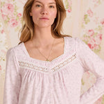 Baby Rose Cotton Knit Long Sleeve Short Nightgown 20096-154