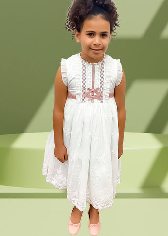 SENS KIDS WHITE DRESS 7639-