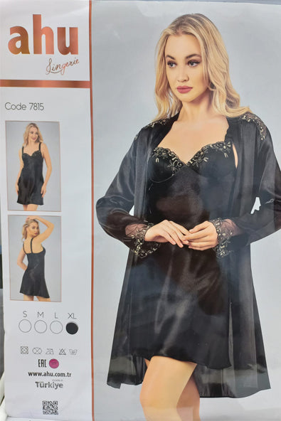 Ahu 2-Piece Plum Dressing Gown Set 7815