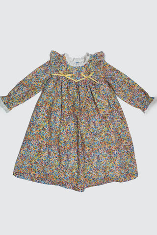 Girls' three-layer cotton floral dress 7833