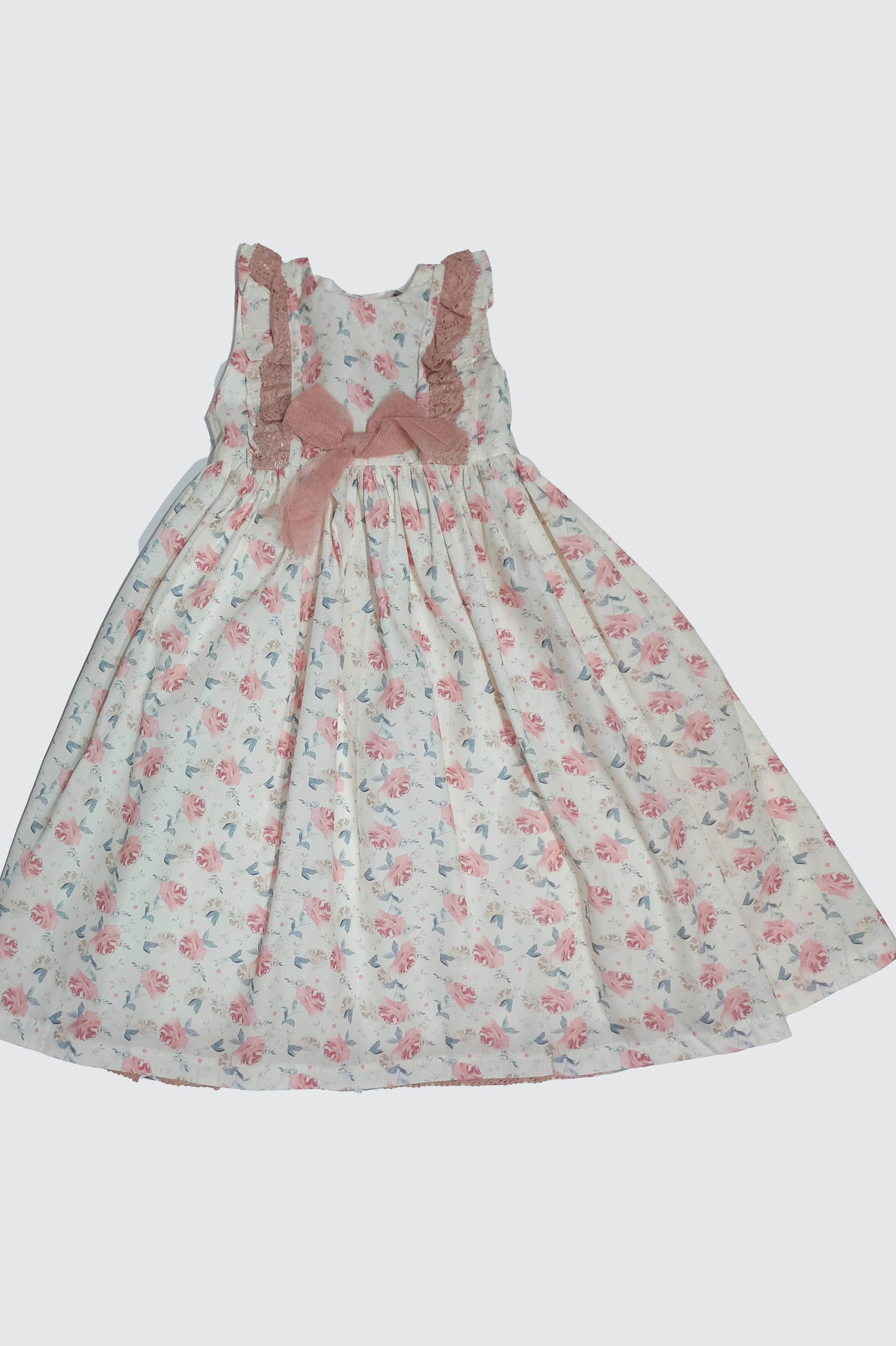 Girls' three-layer cotton floral dress 7880