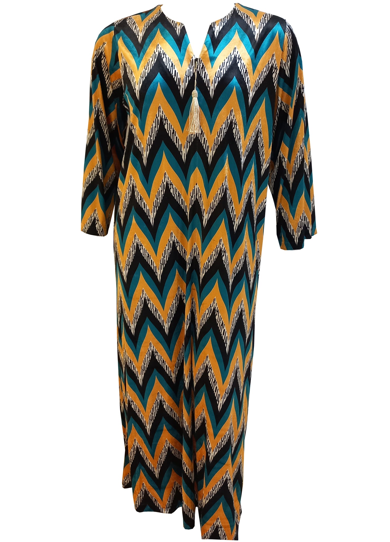 Women's velvet half-zipper dress with long sleeves 4507