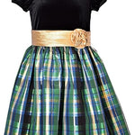 VELVET GREEN PLAID" Taffeta Holiday Dress10632