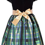 VELVET GREEN PLAID" Taffeta Holiday Dress10632